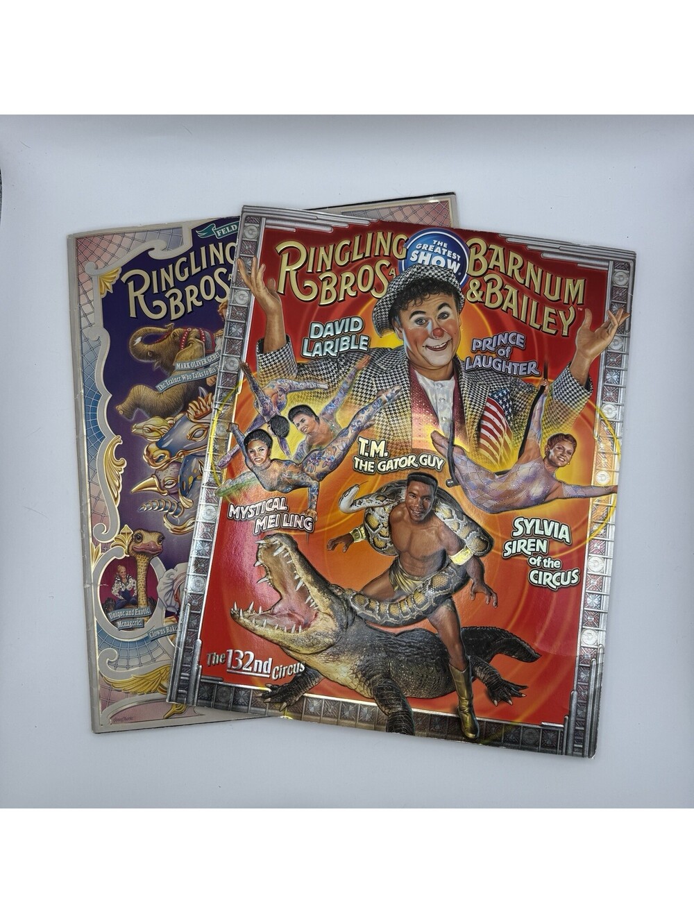 Lot Of 2 RINGLING BROS and BARNUM & BAILEY CIRCUS Programs Carousel & Sara Tiger